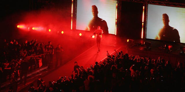 Kane walks to the ring during WWE Smackdown at Acer Arena on June 15, 2008 in Sydney.