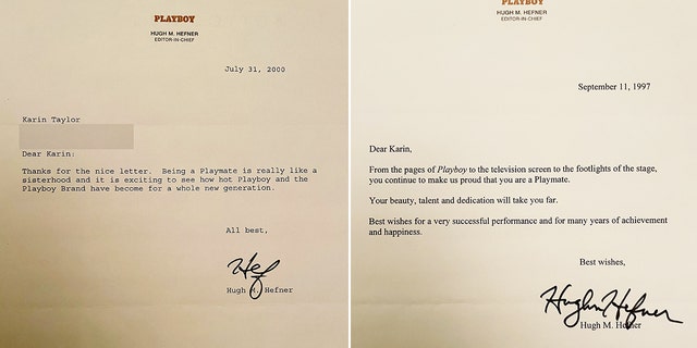 Karin Taylor said that, over the years, Hugh Hefner would mail her short notes congratulating her on her latest achievements.