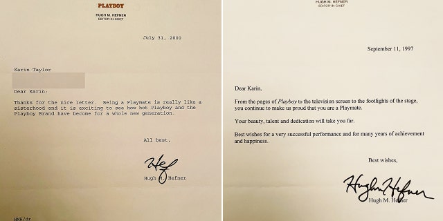 Karin Taylor said that, over the years, Hugh Hefner would mail her short notes congratulating her on her latest achievements.