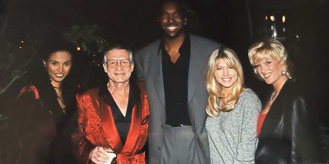 Karin Taylor (left) wasn't among those who spoke out against Hugh Hefner in the 2022 A&E docuseries "Secrets of Playboy."