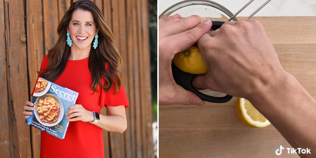 Kelly Senyei, author of "The Secret Ingredient Cookbook," shared a video tutorial on social media that shows lemons and other citrus fruit can be squeezed with kitchen shears.