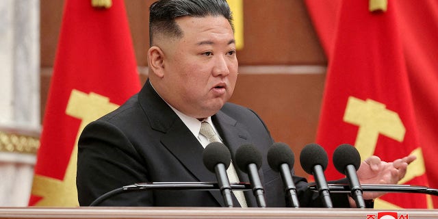 North Korean leader Kim Jong Un attends the 7th enlarged plenary meeting of the 8th Central Committee of the Workers' Party of Korea (WPK) in Pyongyang, North Korea in this photo released by North Korea's Korean Central News Agency (KCNA). 