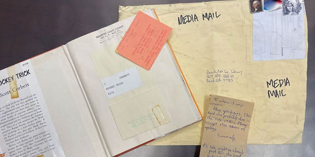 The person who checked out the book nearly 45 years ago returned it with a note and a check for $20.