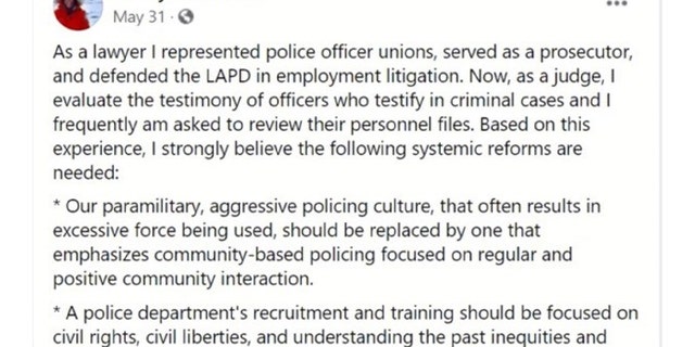 Judge Daniel Lowenthal's post on policing.