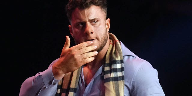AEW Champion Maxwell Jacob Friedman appears during AEW Dynamite at Footprint Center in Phoenix Feb. 22, 2023.