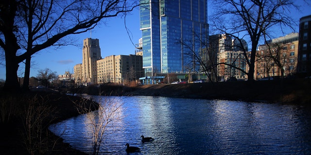 Muddy River in Boston on Jan. 18, 2022. John Wintrhop, Puritan founder of Massachusetts Bay Colony, recorded America's first UFO sighting along Muddy River on March 1, 1639. 