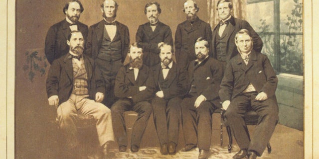 The New York Knickerbockers Base Ball Club, an important pioneer in the early days of baseball. Doc Adams, the "true father of baseball," is in the front row, second from left. 