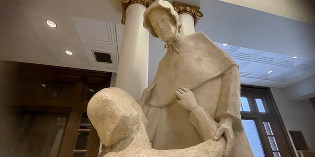 St. Elizabeth Ann Seton statue at St. Peter's Church in downtown Manhattan, where Elizabeth Ann Seton was confirmed Catholic in 1805.