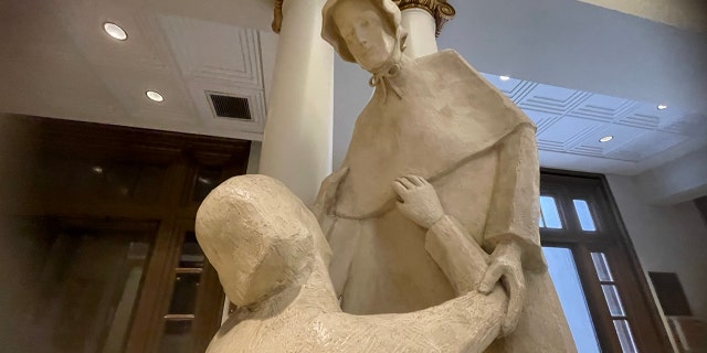 St. Elizabeth Ann Seton statue at St. Peter's Church in downtown Manhattan, where Elizabeth Ann Seton was confirmed Catholic in 1805.