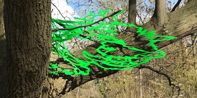 "Winthrop's UFO" was an art installation placed in 2019 along Muddy River in Boston, where Puritan leader John Winthrop recorded America's first UFO sighting in 1639. Artists Ann Hirsch and Jeremy Angier of A+J Art+Design created it; it represents the figure of a light in the shape of a swine, as Winthrop described.