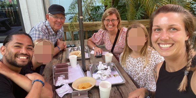 From left, Mario Fernandez, Sterling and Shelli Gardner and Shanna Gardner Fernandez. The twins Gardener-Fernandez shares with her slain ex-husband Jared Bridegan are shown with their faces blurred. Fernandez is charged with Bridegan's murder.