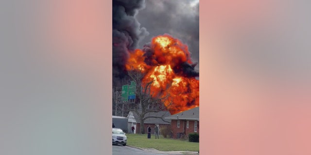 A huge fireball and heavy smoke were seen after a reported tanker explosion on Interstate 15 in Frederick, Maryland, Saturday.