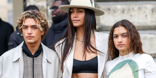 Camila Alves McConaughey was joined by her son Levi and her daughter Vida at the Stella McCartney Womenswear Fall Winter 2023-2024 show during Paris Fashion Week.