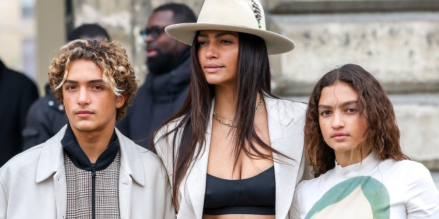 Camila Alves McConaughey was joined by her son Levi and her daughter Vida at the Stella McCartney Womenswear Fall Winter 2023-2024 show during Paris Fashion Week.