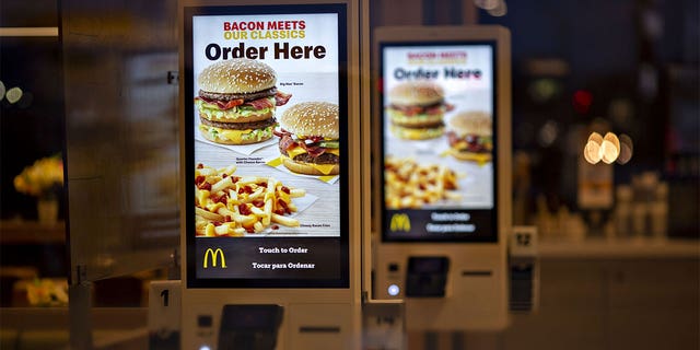 McDonald's is using self-order kiosks inside to take customers' orders in Peru, Illinois.