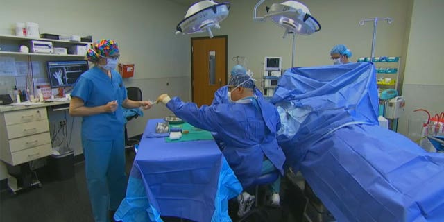 Medical procedure taking place in Tijuana, Mexico.