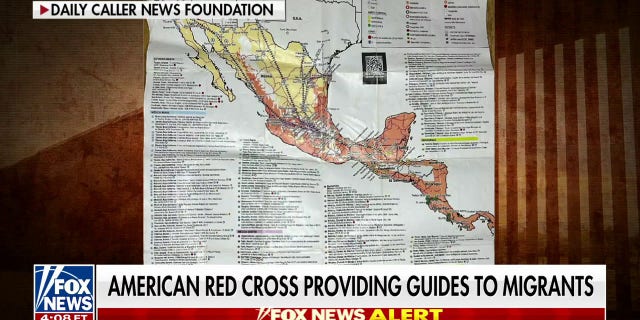 A Red Cross map provides routes and resources for migrants to make the journey to the U.S. border.