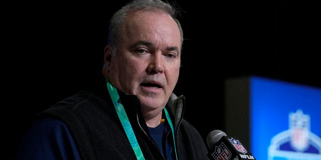 Dallas Cowboys head coach Mike McCarthy speaks during a news conference at the NFL Football Scouting Combine in Indianapolis, Wednesday, March 1, 2023.