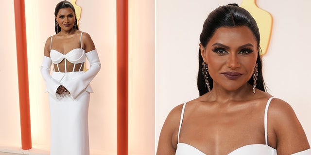 Mindy Kaling rocked Vera Wang on the red carpet at the Oscars.
