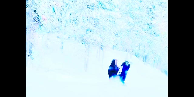 A moose strikes a snowmobile after aiming for the rider. The moose was unharmed.