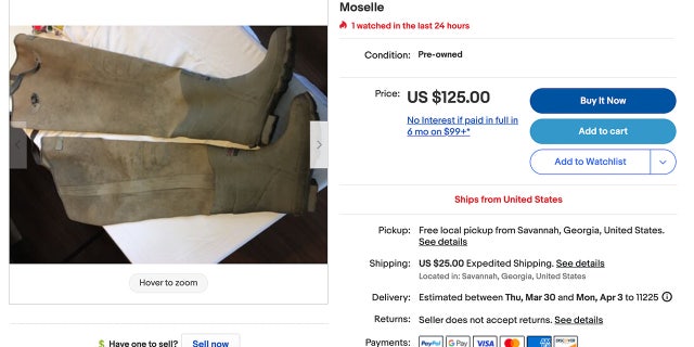 A pair of wading boots picked up at the Murdaugh estate auction in Georgia last week is on offer on eBay. 