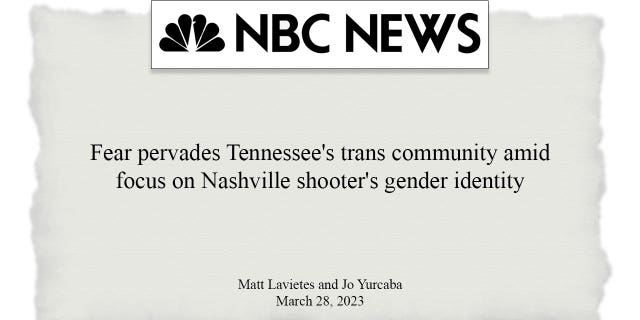 NBC News raised eyebrows with its headline following Monday's mass shooting at a private Christian school in Nashville.