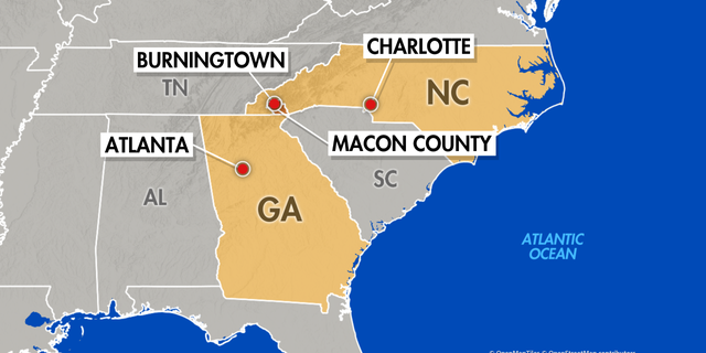 The helicopter crashed near Burningtown in North Carolina on Thursday, March 9.