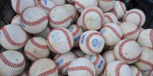 A general view of baseballs before the first game of the College World Series Championship between the Vanderbilt Commodores and the Virginia Cavaliers on June 23, 2014 at TD Ameritrade Park in Omaha, Nebraska.