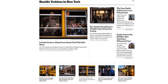 The New York Time dedicated a "Spotlight" page entirely to its reporting about Hasidic schools in New York. 