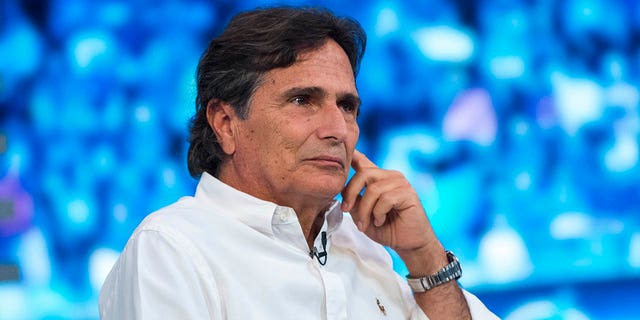 Three-time Formula One world champion Nelson Piquet of Brazil attends the filming of Hungarian TV's Formula One magazine in Budapest, Hungary on July 23, 2015.