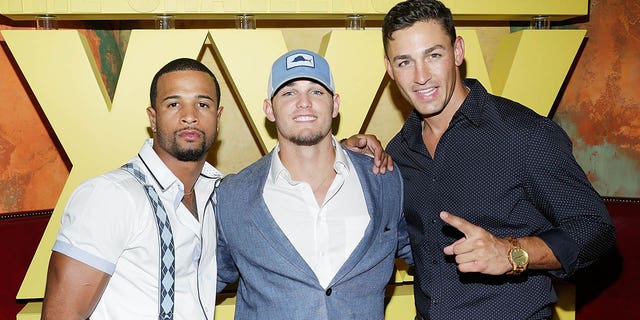 From left to right, Nelson Thomas, Hunter Barfield and Tony Raines attend The Challenge XXX: Ultimate Fan Experience Q & A and Reception at The Roxy Hotel on July 17, 2017 in New York City.