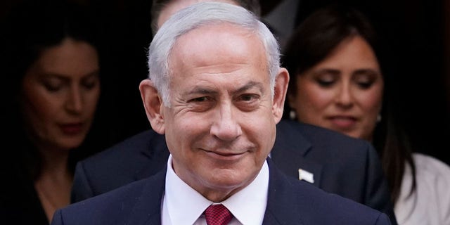 FILE: Israeli Prime Minister Benjamin Netanyahu leaves 10 Downing Street after a meeting with Britain's Prime Minister Rishi Sunak in London, March 24, 2023.