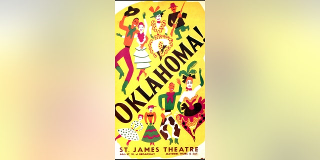 "Oklahoma!" poster - the original Broadway theater poster - 1943.