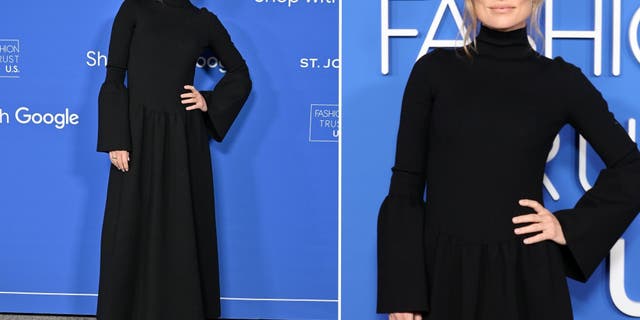 Olivia Wilde in a black full coverage look