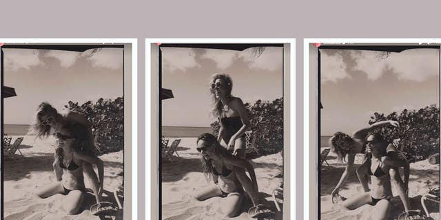 Olivia Wilde got playful on the beach with her friend Molly Howard.