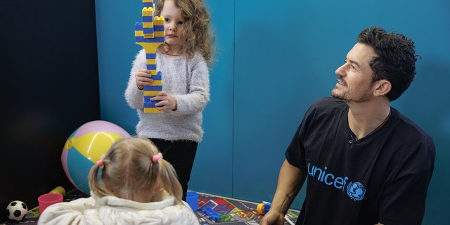 Bloom posted photos of his visit to the Splino center in Ukraine, where children affected by the conflict with Russia can go and get a sense of normalcy.