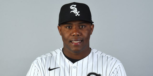 Oscar Colas of the Chicago White Sox poses for a photo during the Chicago White Sox Photo Day at Camelback Ranch-Glendale on Wednesday, February 22, 2023 in Glendale, Arizona.