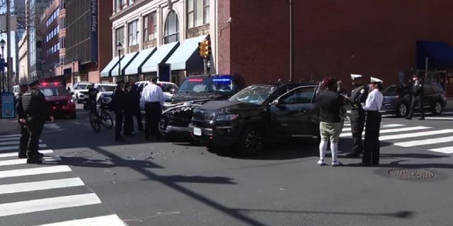 The scene where Philadelphia Police Commissioner Danielle Outlaw was involved in a traffic accident.
