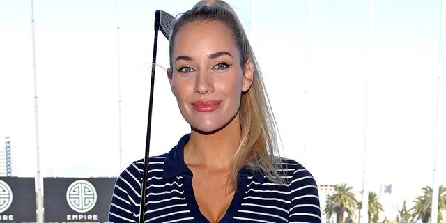 Paige Spiranac attends ACM Lifting Lives Topgolf Tee-Off &amp; Rock On at Topgolf Las Vegas on March 6, 2022. 