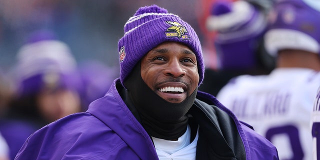 Patrick Peterson #7 of the Minnesota Vikings looks on against the Chicago Bears at Soldier Field on January 8, 2023 in Chicago, Illinois.