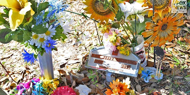A grave marker for Paul Murdaugh at Hampton Cemetery in Hampton, South Carolina, Sunday, March 5, 2023. Paul was murdered by his father, Alex Murdaugh, in 2021.