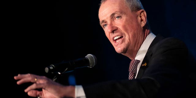 New Jersey Governor Phil Murphy delivers a victory speech to supporters at the Pavilion's Grand Arcade on November 3, 2021 in Asbury Park, New Jersey.