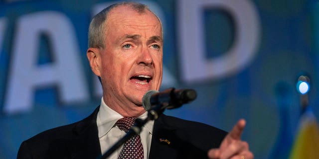 New Jersey Governor Phil Murphy gives a victory speech to supporters in the Grand Arcade at the Pavilion on November 3, 2021 in Asbury Park, New Jersey.