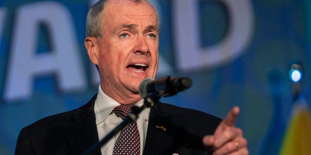 New Jersey Governor Phil Murphy gives a victory speech to supporters at Grand Arcade at the Pavilion on Nov. 3, 2021 in Asbury Park, New Jersey.