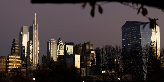 A view of the Philadelphia Center City skyline looking eastward Nov. 7, 2022. 