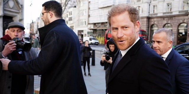 Prince Harry arrived at the Royal Courts Of Justice, in London, Monday, March 27, 2023. 