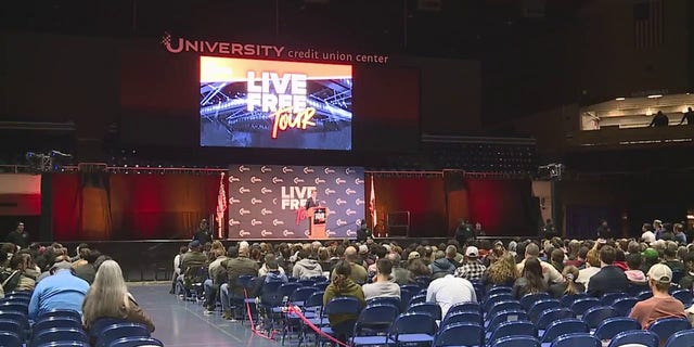 About 500 people attended a speech by Turning Point USA founder Charlie Kirk at UC Davis on March 14, 2023.