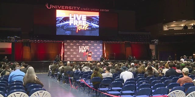 About 500 people attended a speech by Turning Point USA founder Charlie Kirk at UC Davis on March 14, 2023.