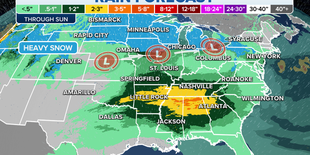 Rain forecast through Sunday across the eastern U.S.