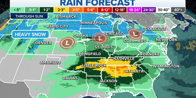 Rain forecast through Sunday across the eastern U.S.
